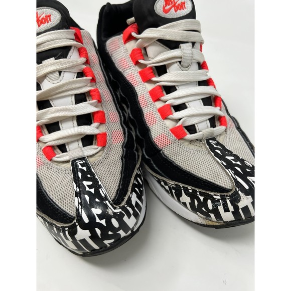 Nike Air Max 95 GS 7y 8.5w Just Do it Print Serfio Lozano Black White Orange - Picture 14 of 16